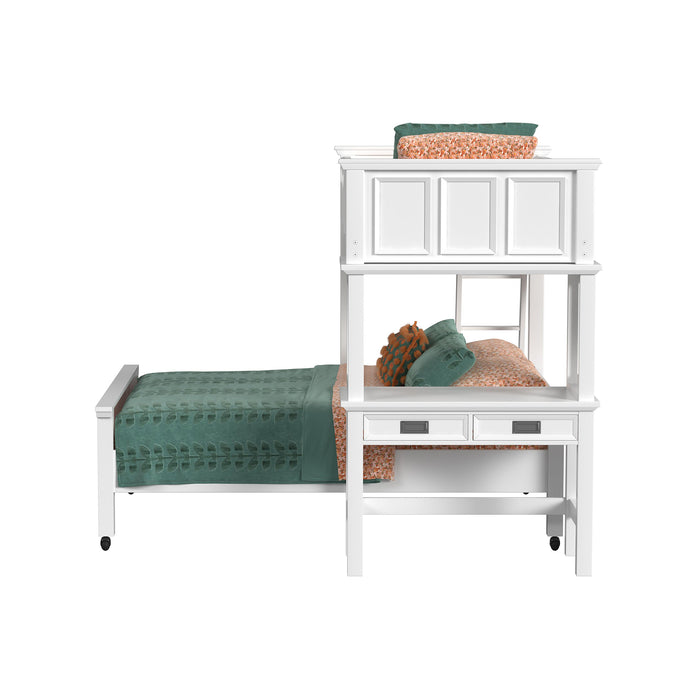 Hampton Kids Over Loft with Ladder and Desk with Speaker Bedroom Set - Vida Furniture (Laredo,TX)