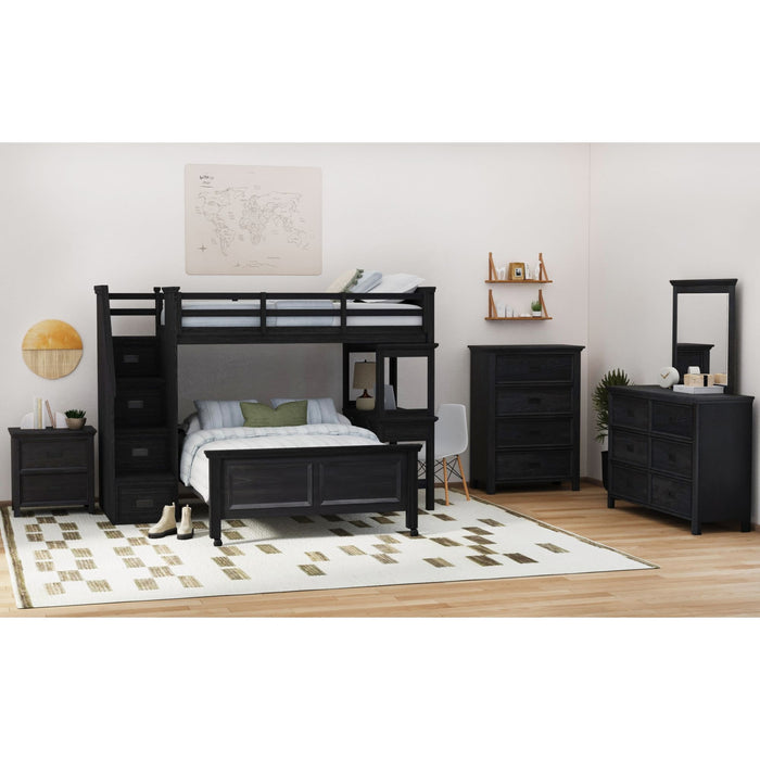 Hampton Kids Over Loft with Staircase and Desk with Speaker Bedroom Set - Vida Furniture (Laredo,TX)