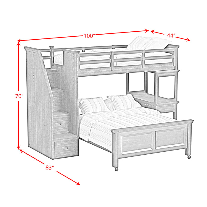 Hampton Kids Over Loft with Staircase and Desk with Speaker Bedroom Set - Vida Furniture (Laredo,TX)