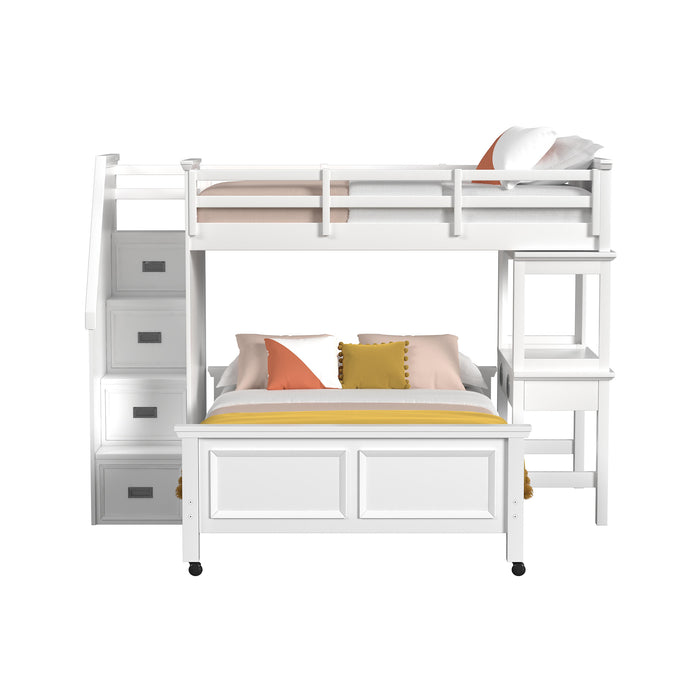 Hampton Kids Over Loft with Staircase and Desk with Speaker - Vida Furniture (Laredo,TX)