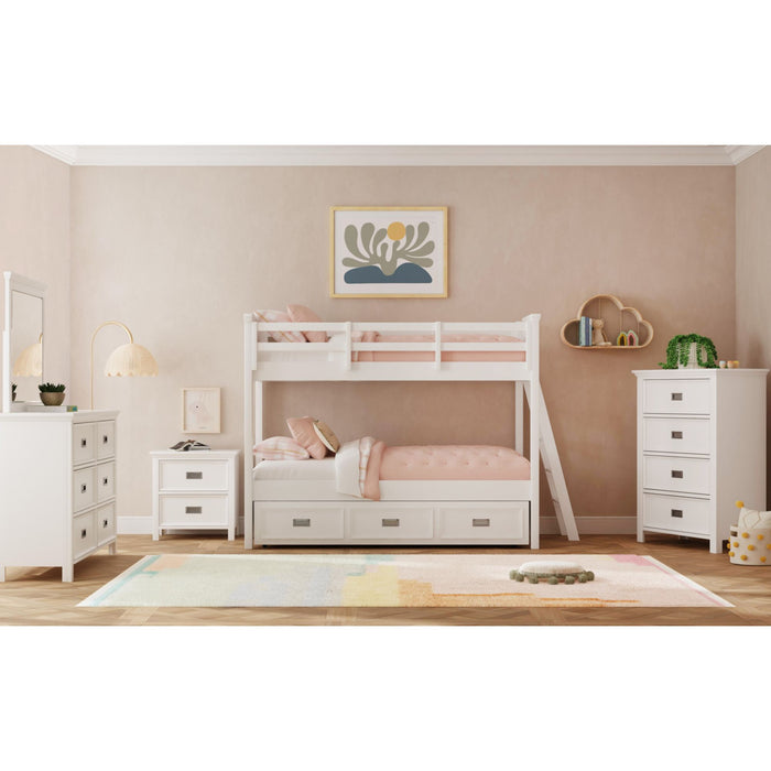 Hampton Kids Over Bunk with Ladder and Trundle Bedroom Set - Vida Furniture (Laredo,TX)