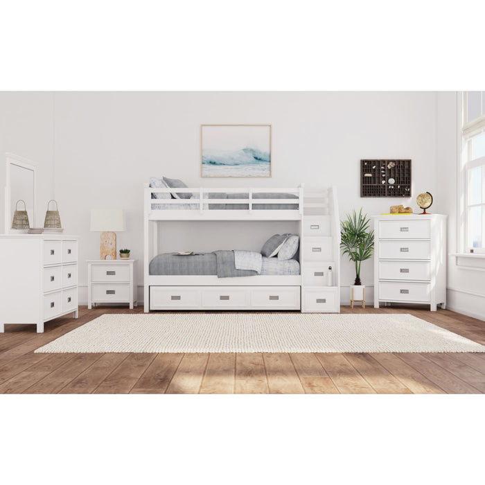Hampton Kids Over Bunk with Staircase and Trundle Bedroom Set - Vida Furniture (Laredo,TX)