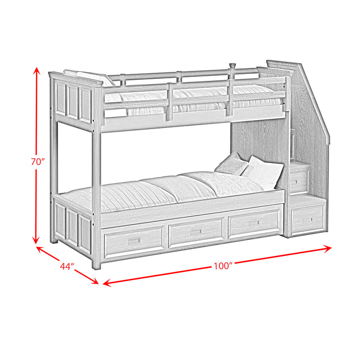 Hampton Kids Over Bunk with Staircase and Trundle Bedroom Set - Vida Furniture (Laredo,TX)
