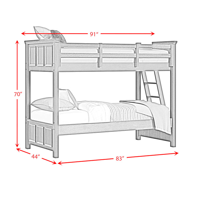 Hampton Kids Over Bunk with Ladder Bedroom Set - Vida Furniture (Laredo,TX)