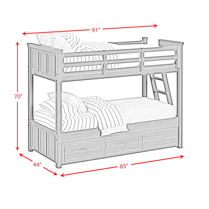 Hampton Kids Over Bunk with Ladder and Trundle Bedroom Set - Vida Furniture (Laredo,TX)