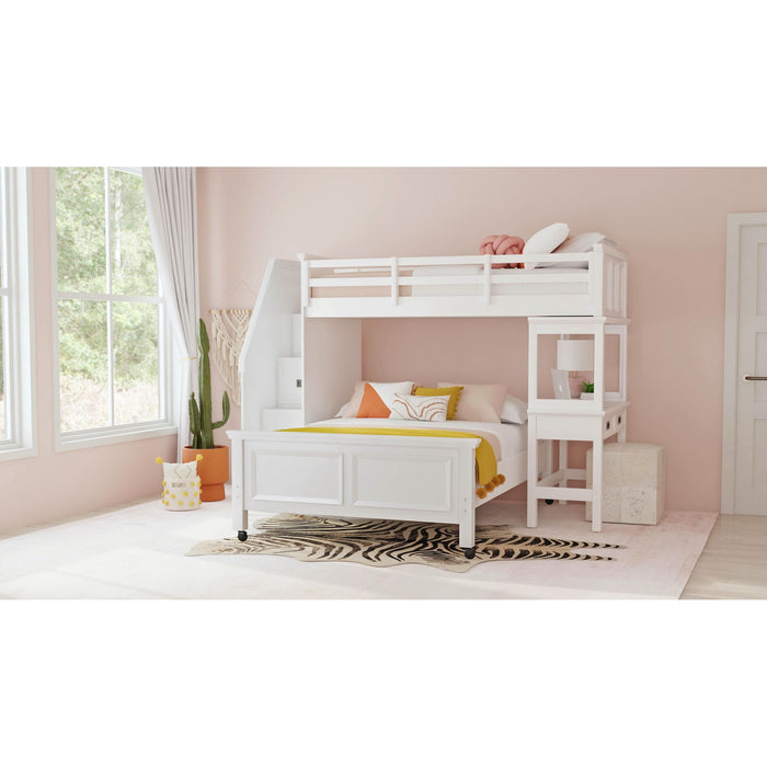 Hampton Kids Over Loft with Staircase and Desk with Speaker - Vida Furniture (Laredo,TX)