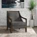 Hopkins Chair w/Brown Arm Columbia Charcoal (ISTA 3) - Vida Furniture (Laredo,TX)