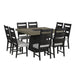 Jemma Square Table w/ Grey Top & Dark Espresso Base - Vida Furniture (Laredo,TX)