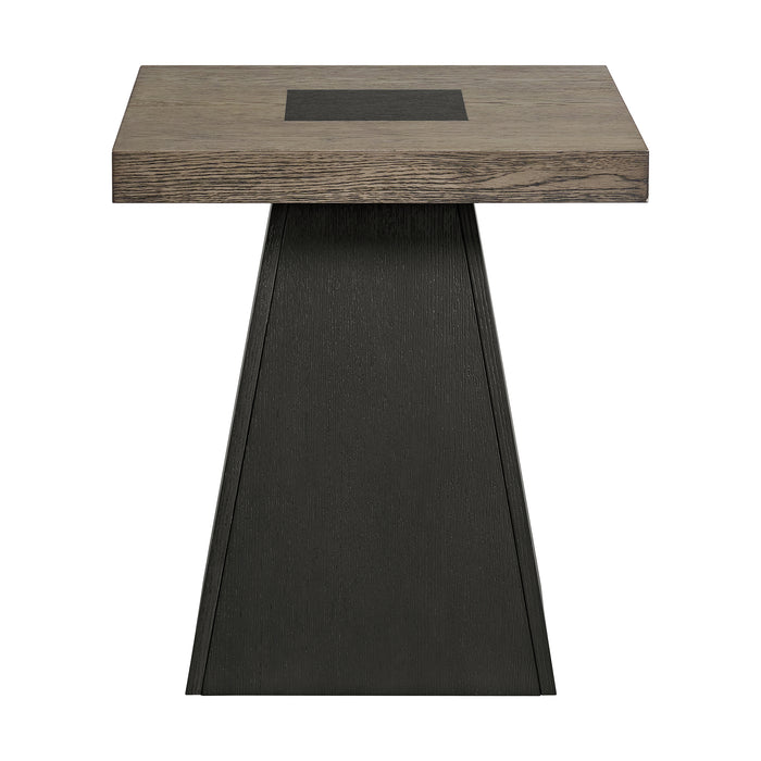 Jemma End Table in Grey and Dark Espresso - Vida Furniture (Laredo,TX)