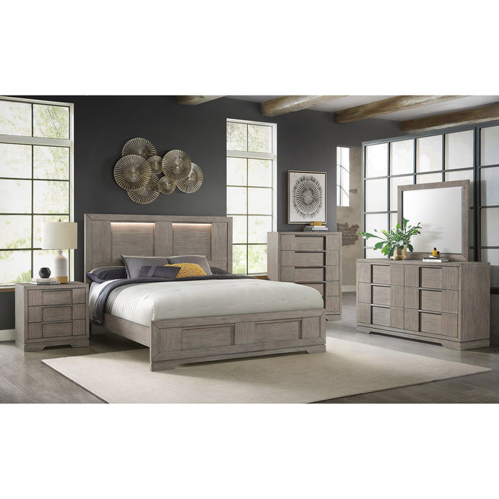 Kelis Panel Bed with LED - Vida Furniture (Laredo,TX)