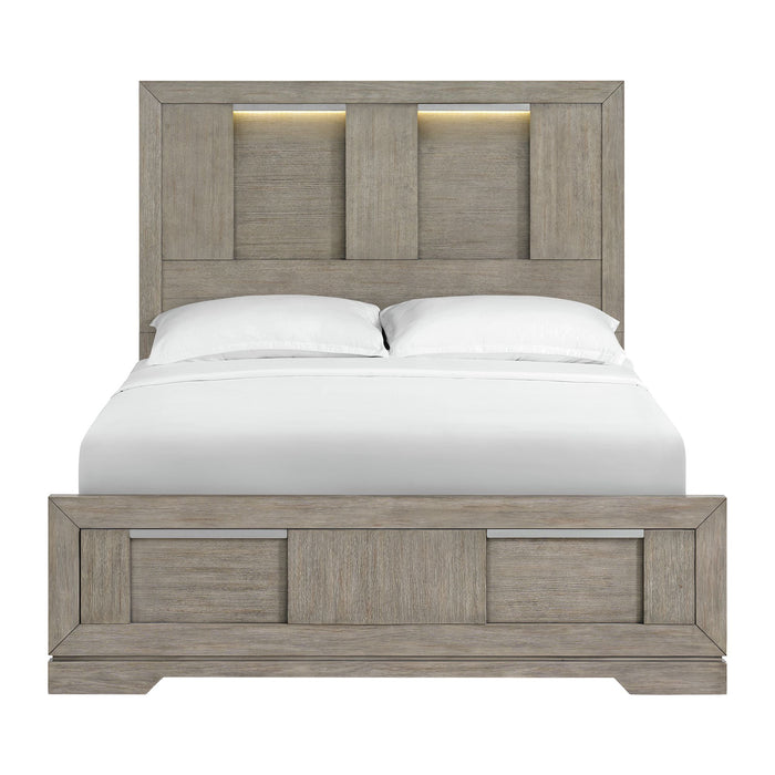 Kelis Panel Bed with LED - Vida Furniture (Laredo,TX)