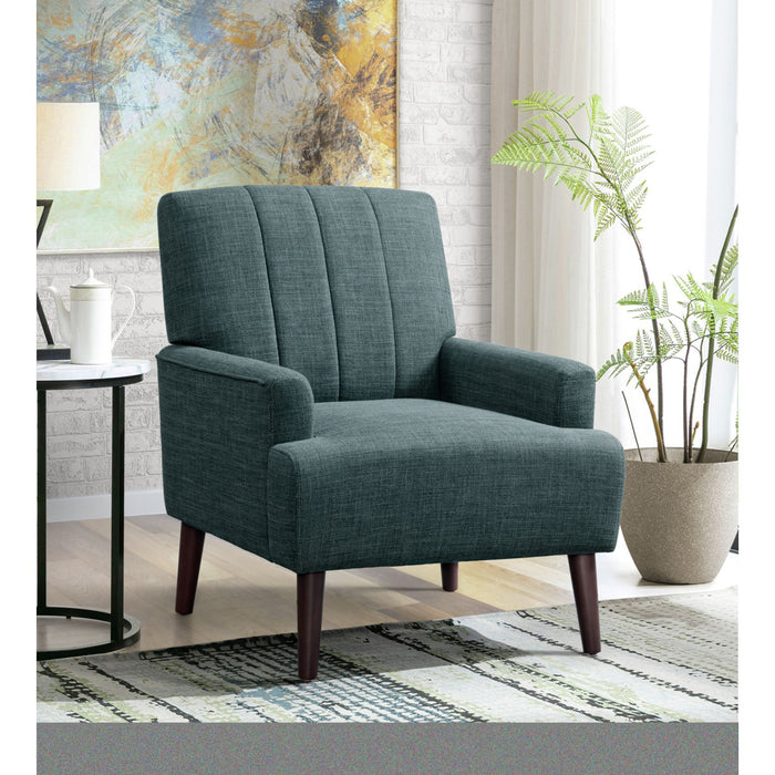Kiwi Chair with Channel Back in Palmer Teal - Vida Furniture (Laredo,TX)