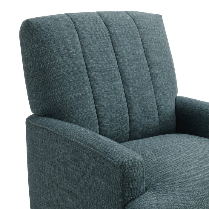 Kiwi Chair with Channel Back in Palmer Teal - Vida Furniture (Laredo,TX)