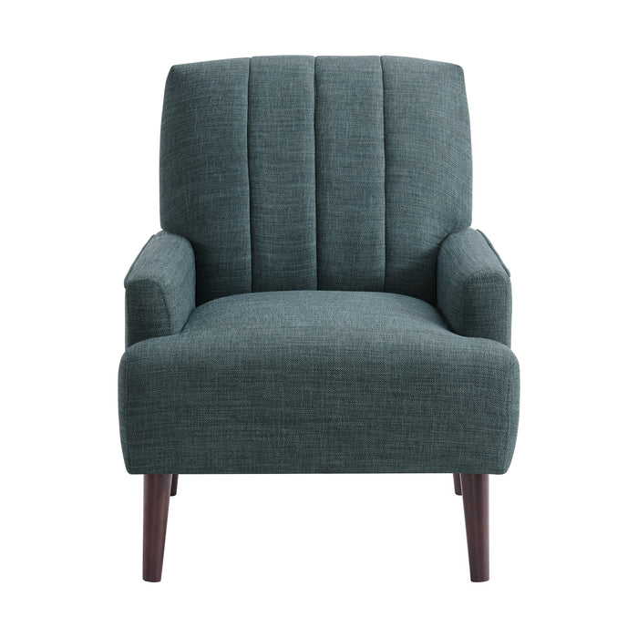 Kiwi Chair with Channel Back in Palmer Teal - Vida Furniture (Laredo,TX)