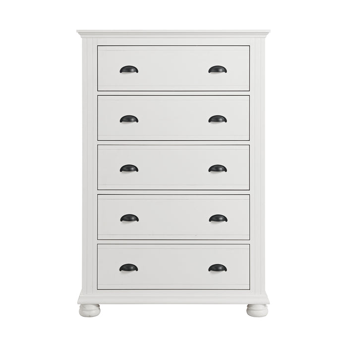 Kona 5-Drawer Chest in White - Vida Furniture (Laredo,TX)