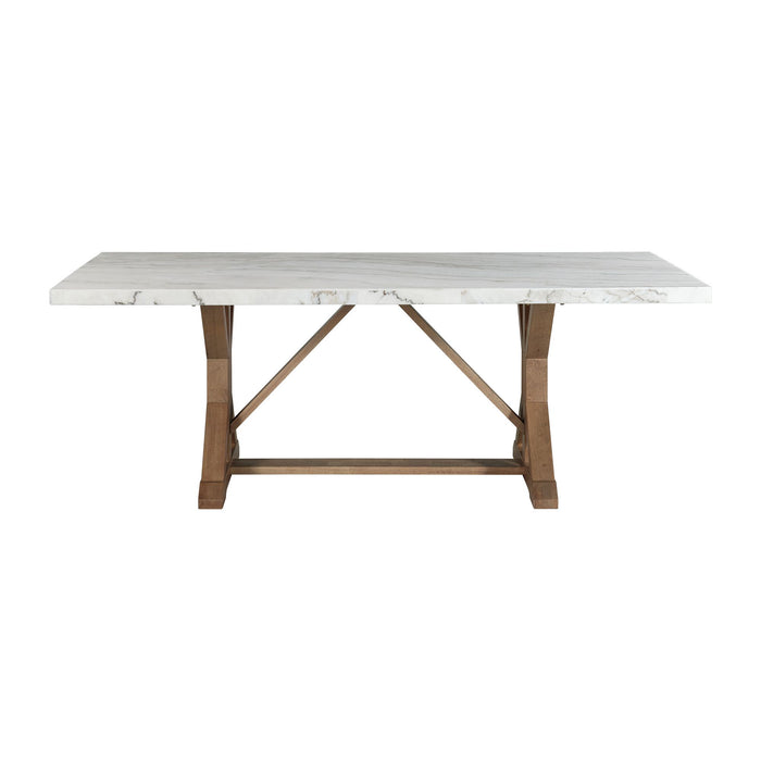Lakeview Rectangular Standard Height Dining Table in White Marble - Vida Furniture (Laredo,TX)