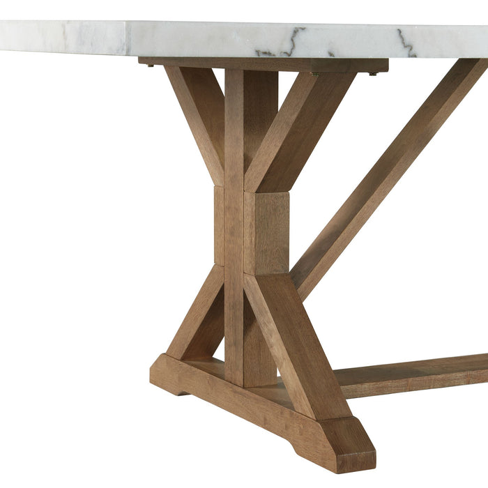 Lakeview Rectangular Standard Height Dining Table in White Marble - Vida Furniture (Laredo,TX)