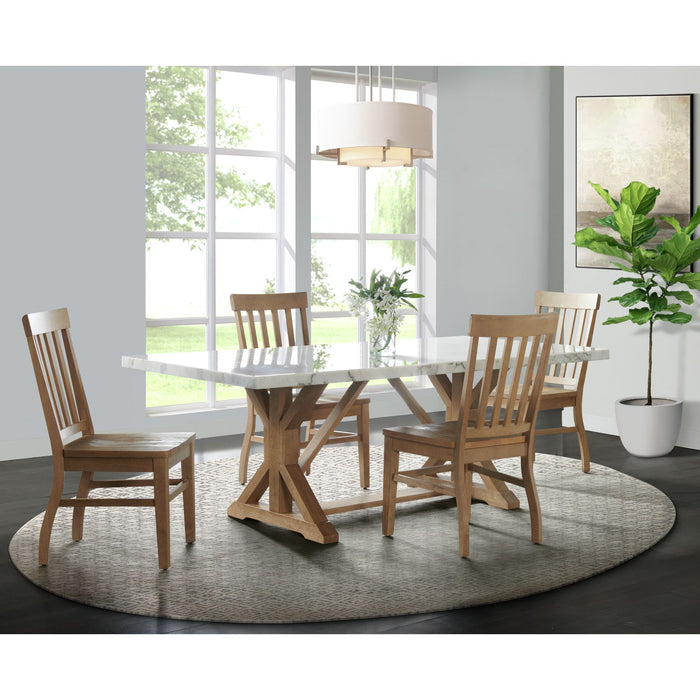 Lakeview 5PC Rectangular Dining Set in White-Table & Four Chairs - Vida Furniture (Laredo,TX)
