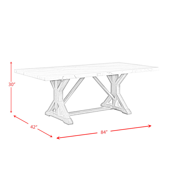 Lakeview Rectangular Standard Height Dining Table in White Marble - Vida Furniture (Laredo,TX)