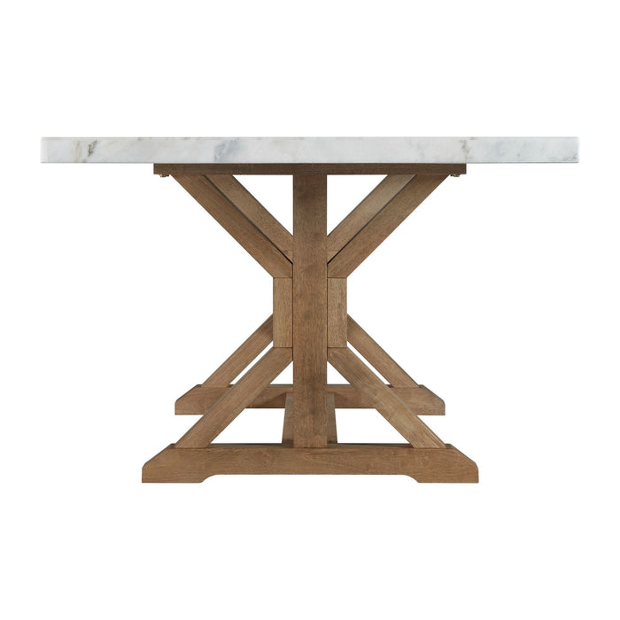 Lakeview Rectangular Standard Height Dining Table in White Marble - Vida Furniture (Laredo,TX)