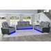 Lantana Power Motion Loveseat with Power Headrest, Led, and Console in Rocky Cement/Charcoal - Vida Furniture (Laredo,TX)