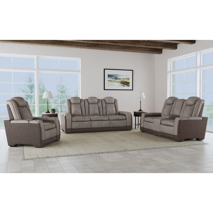 Lantana Power Motion Sofa with Power Headrest, Led, DDT, reading light and PWS in Rocky Grey/Brown - Vida Furniture (Laredo,TX)