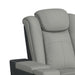 Lantana Power Motion Loveseat with Power Headrest, Led, and Console in Rocky Cement/Charcoal - Vida Furniture (Laredo,TX)