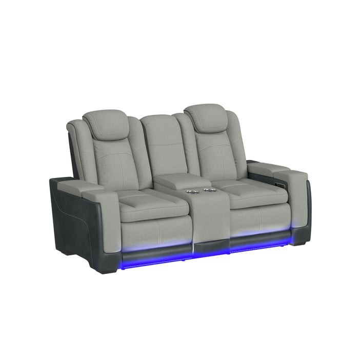 Lantana 3PC Living Room Set in Rocky Cement/Charcoal-Sofa, Loveseat & Recliner - Vida Furniture (Laredo,TX)