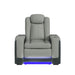 Lantana Power Motion Recliner with Power Headrest, Led, wireless charger and Cup holder in Rocky Cement/Charcoal - Vida Furniture (Laredo,TX)