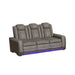 Lantana Power Motion Sofa with Power Headrest, Led, DDT, reading light and PWS in Rocky Grey/Brown - Vida Furniture (Laredo,TX)