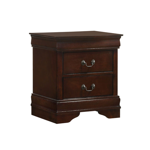 Louis Philippe 2-Drawer Nightstand in Cherry - Vida Furniture (Laredo,TX)