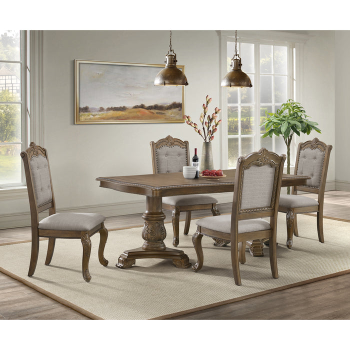 Madison Park Rectangular Dining Table with 2 18" Leaves in Walnut - Vida Furniture (Laredo,TX)