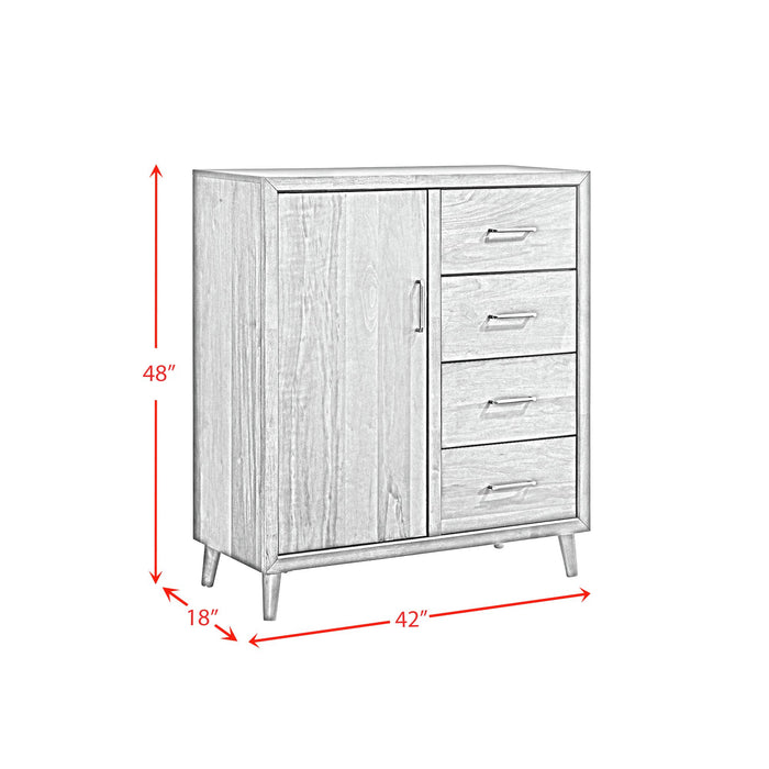 Malibu 4-Drawer Chest in Walnut - Vida Furniture (Laredo,TX)