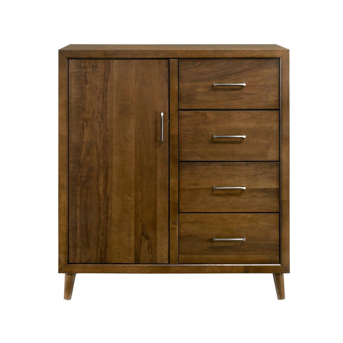 Malibu 4-Drawer Chest in Walnut - Vida Furniture (Laredo,TX)