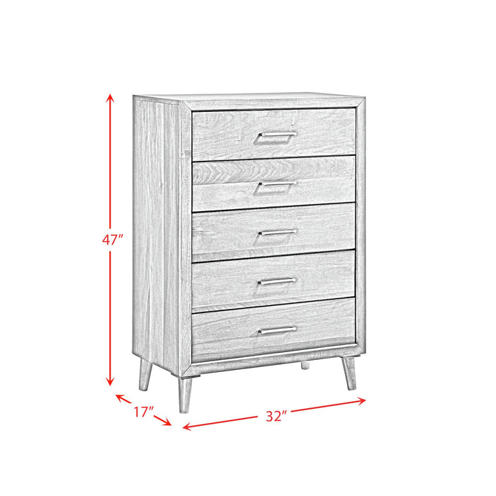 Malibu 5-Drawer Chest in Walnut - Vida Furniture (Laredo,TX)
