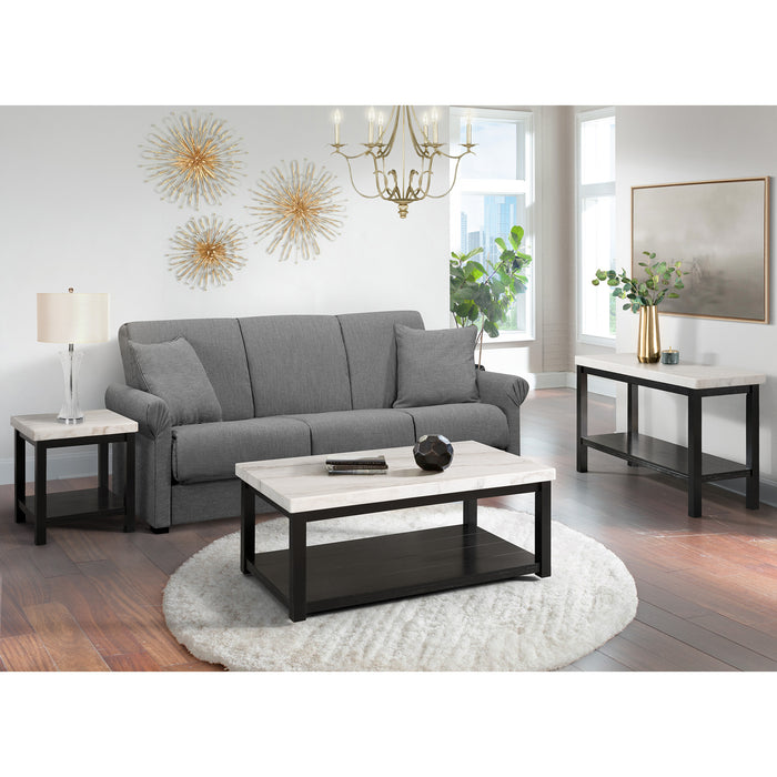Marcello w/ White Top - Rectangular Coffee Table W/Casters
