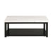 Marcello w/ White Top - Rectangular Coffee Table W/Casters - Vida Furniture (Laredo,TX)