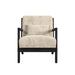 Marina Chair with kidney pillow in Langley Cream and Brushed Espresso Finish - Vida Furniture (Laredo,TX)