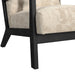Marina Chair with kidney pillow in Langley Cream and Brushed Espresso Finish - Vida Furniture (Laredo,TX)