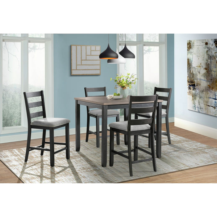 Martin 5 Pc Counter Set (Black Base) - Vida Furniture (Laredo,TX)