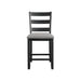 Martin Counter Side Chair with Grey Fabric - Black Finish (2 Per Carton) - Vida Furniture (Laredo,TX)