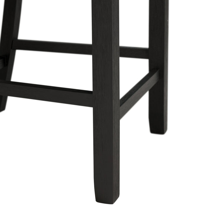 Martin Counter Side Chair with Grey Fabric - Black Finish (2 Per Carton) - Vida Furniture (Laredo,TX)