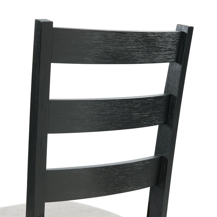 Martin Dining Side Chair with Grey Fabric - Black Finish (2 Per Carton) - Vida Furniture (Laredo,TX)