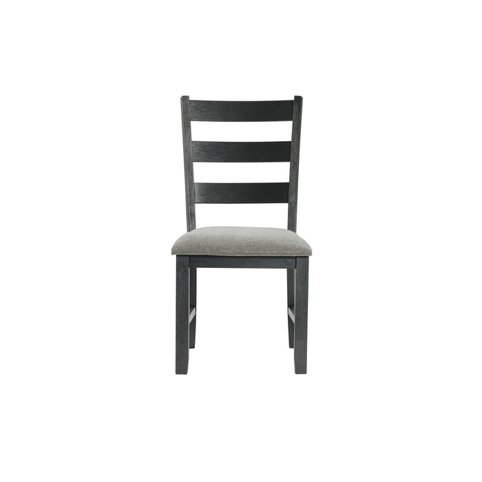Martin Dining Side Chair with Grey Fabric - Black Finish (2 Per Carton) - Vida Furniture (Laredo,TX)