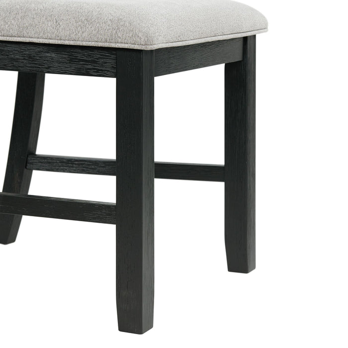 Martin Dining Side Chair with Grey Fabric - Black Finish (2 Per Carton) - Vida Furniture (Laredo,TX)