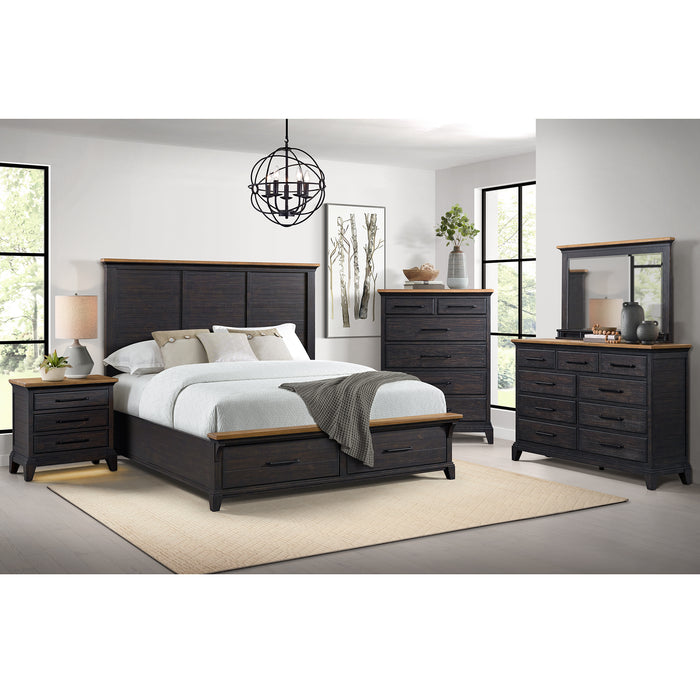 Montrose Storage Bedroom Set in Espresso & Brown - Vida Furniture (Laredo,TX)