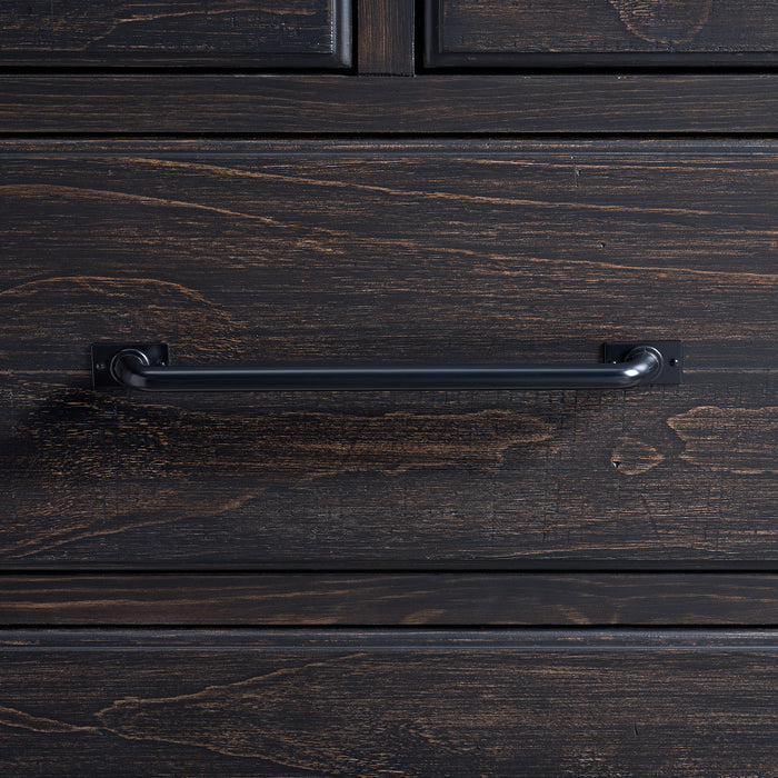 Montrose Dresser and Mirror Set in Espresso & Brown - Vida Furniture (Laredo,TX)