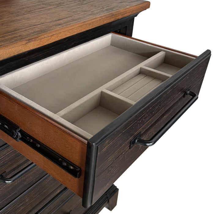 Montrose Storage Bedroom Set in Espresso & Brown - Vida Furniture (Laredo,TX)