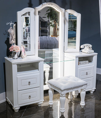 Kozlani Vanity with Mirror - Vida Furniture (Laredo,TX)