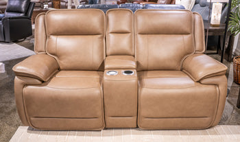 Glencroft Power Reclining Loveseat with Console - Vida Furniture (Laredo,TX)